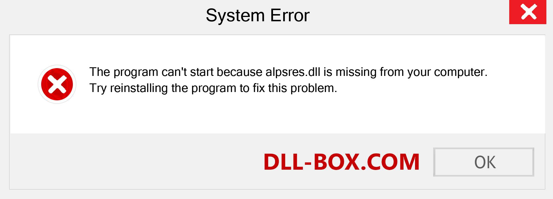  alpsres.dll file is missing?. Download for Windows 7, 8, 10 - Fix  alpsres dll Missing Error on Windows, photos, images