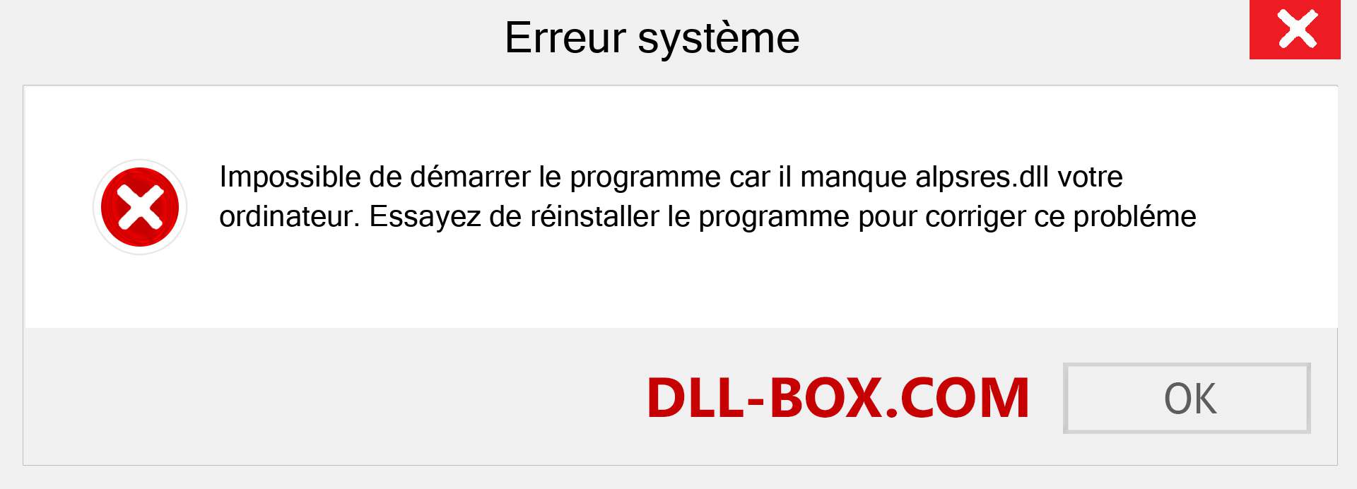 Le fichier alpsres.dll est manquant ?. Télécharger pour Windows 7, 8, 10 - Correction de l'erreur manquante alpsres dll sur Windows, photos, images